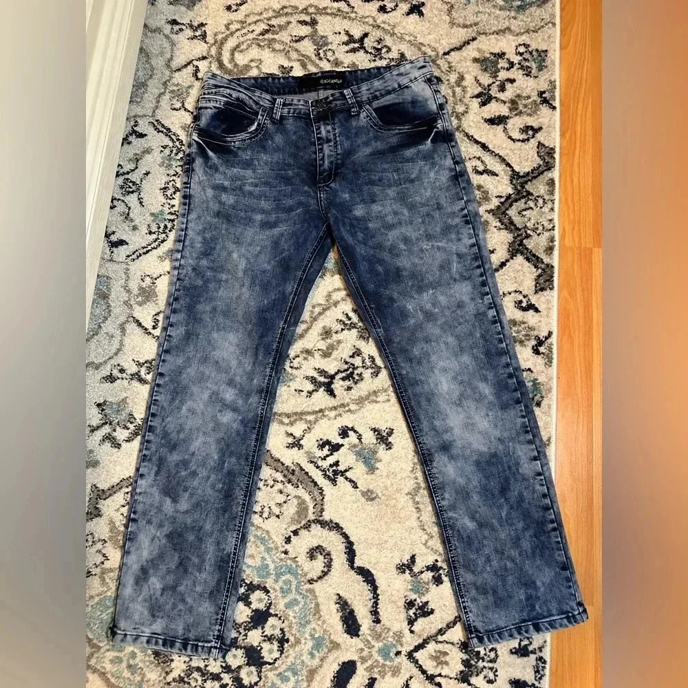 Rocawear Men’s Hip Hop Y2K Urban Streetwear Blue Jeans Tag Size 34x30